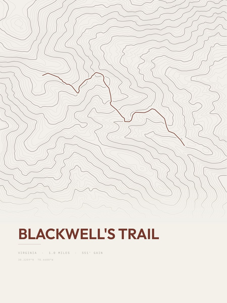 Blackwell's Trail Topographic print