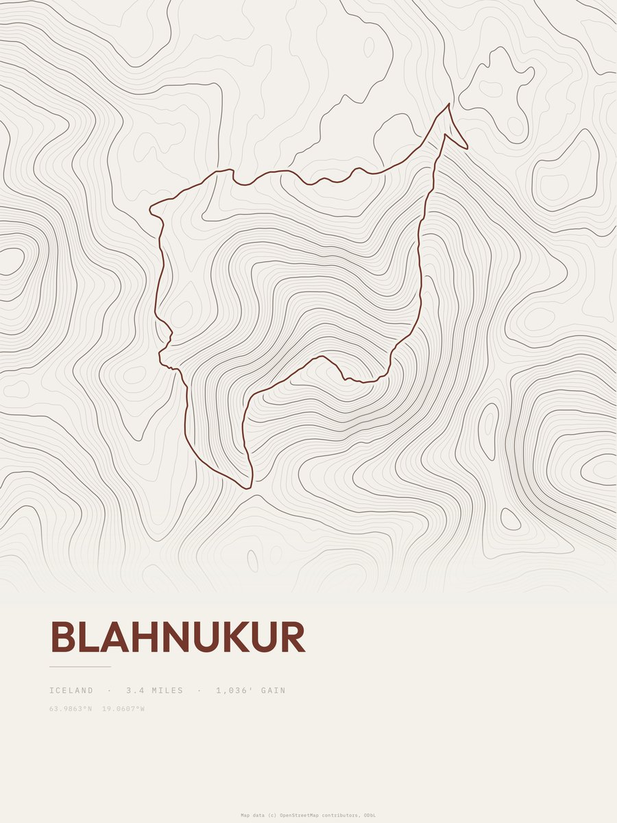 Blahnukur Topographic print