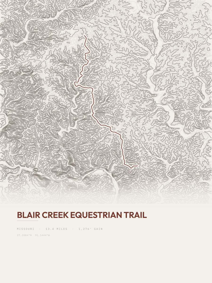 Blair Creek Equestrian Trail Topographic print