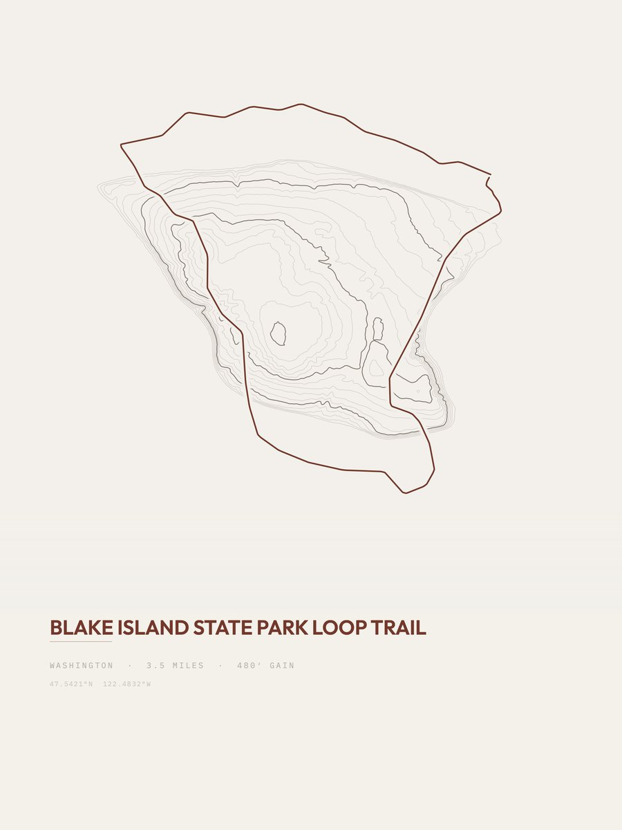 Blake Island State Park Topographic print
