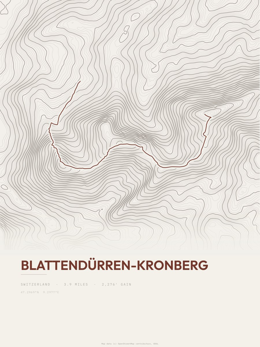 Blattendürren-Kronberg Topographic print