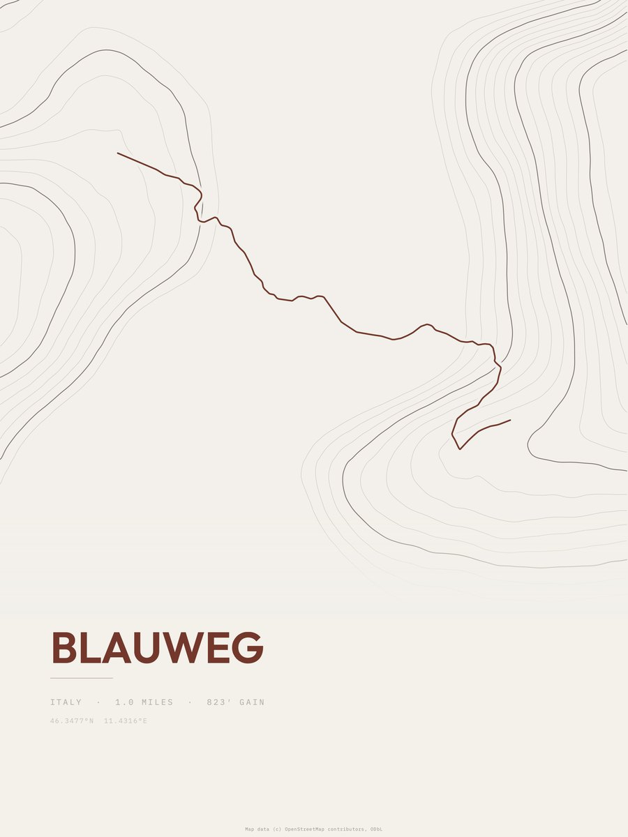 Blauweg Topographic print