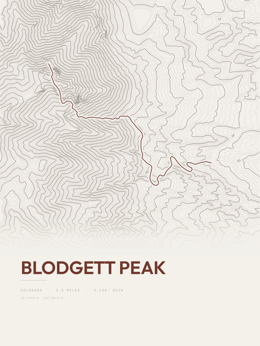 Blodgett Peak Topographic print