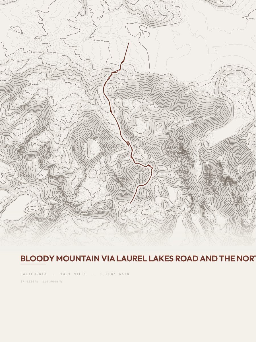 Bloody Mountain Topographic print
