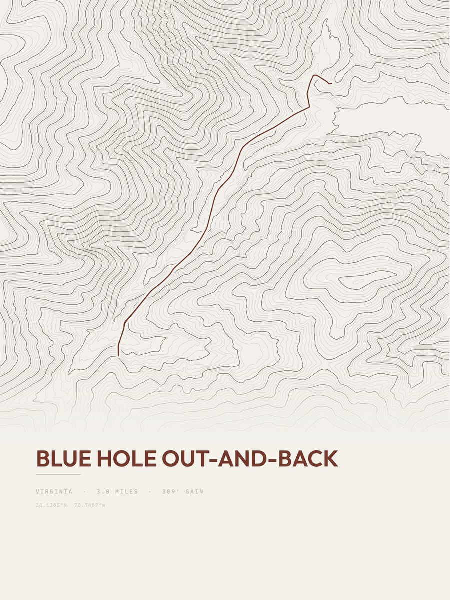 Blue Hole Topographic print