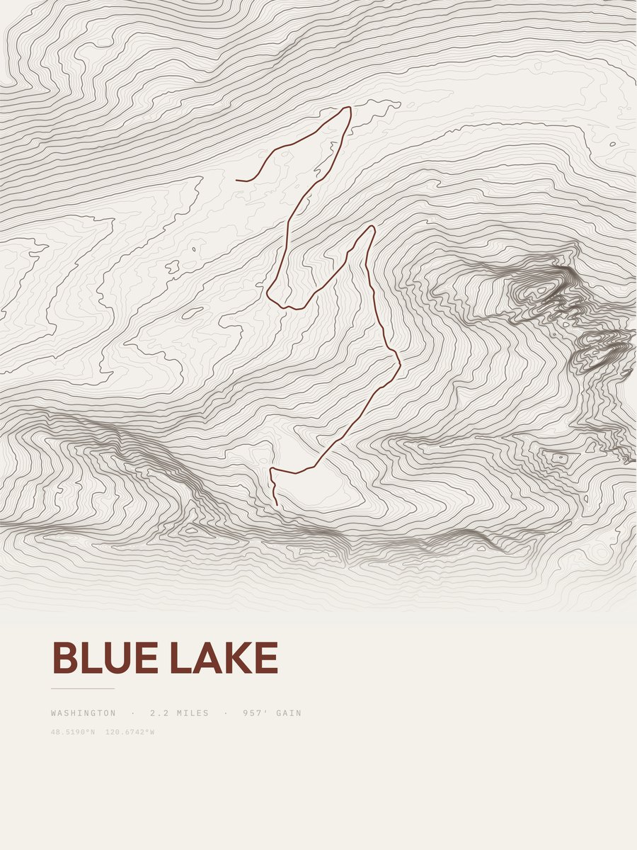 Blue Lake Topographic print