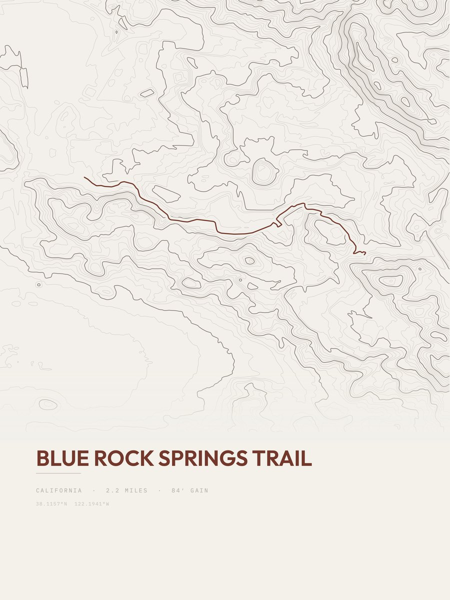 Blue Rock Springs Trail Topographic print