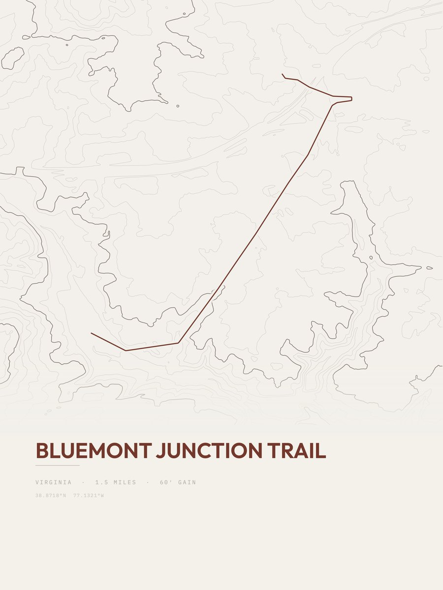 Bluemont Junction Trail topographic trail print