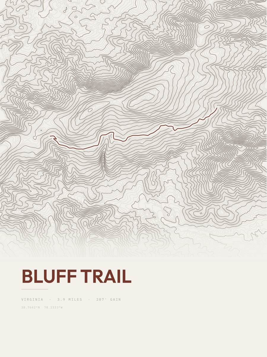 Bluff Trail Topographic print