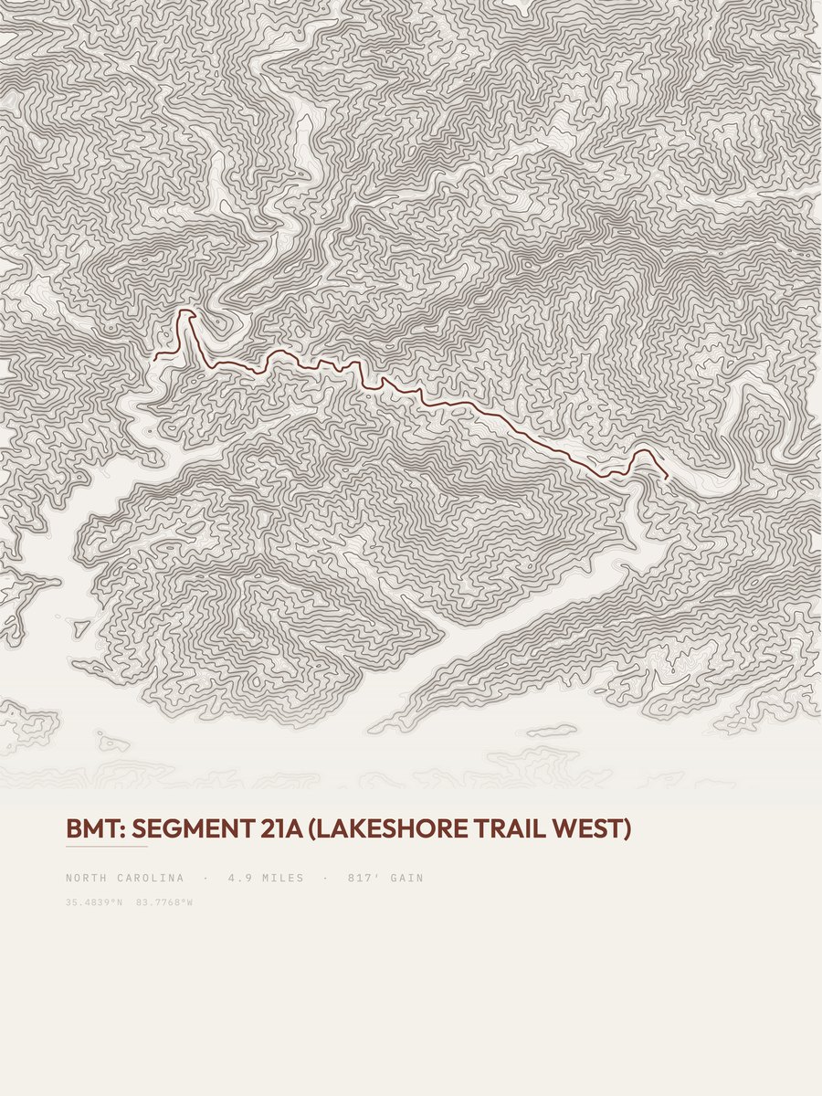 Lakeshore Trail West Topographic print