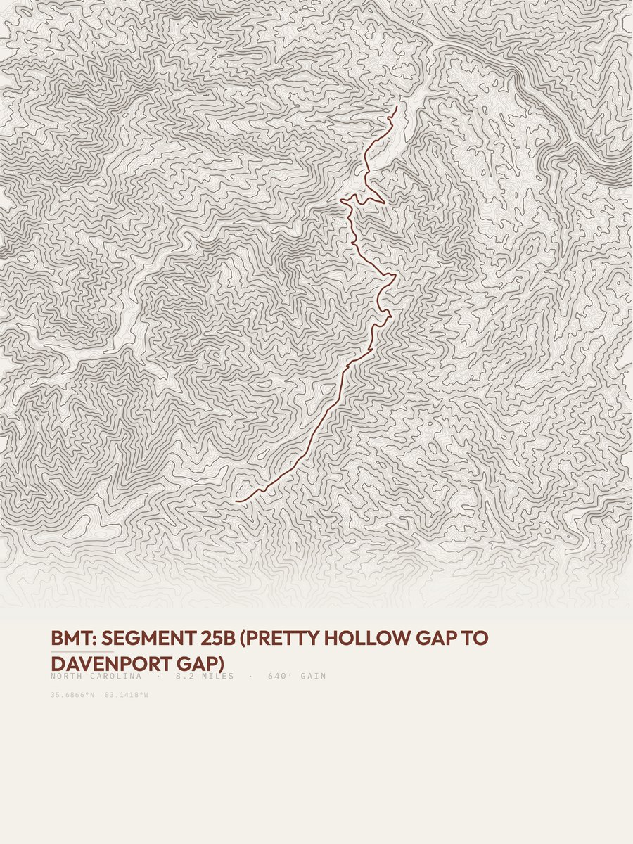 Davenport Gap Topographic print