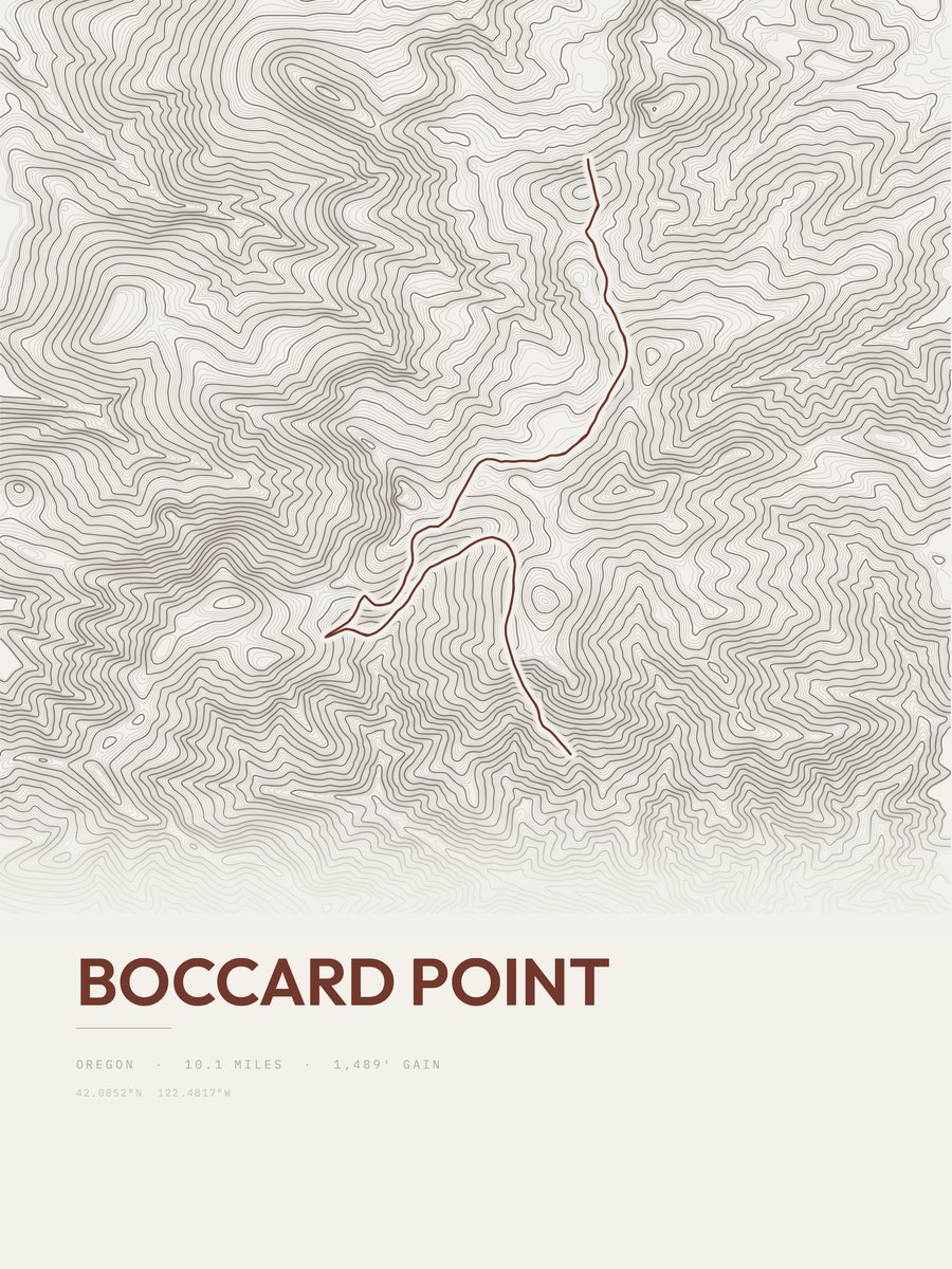 Boccard Point topographic trail print