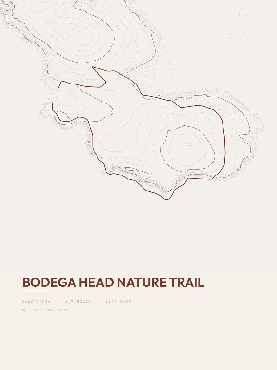 Bodega Head Nature Trail Topographic print