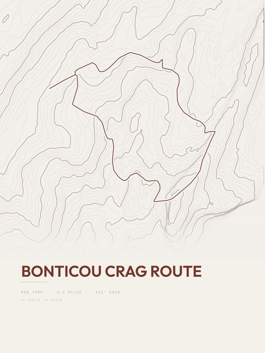 Bonticou Crag Route Topographic print
