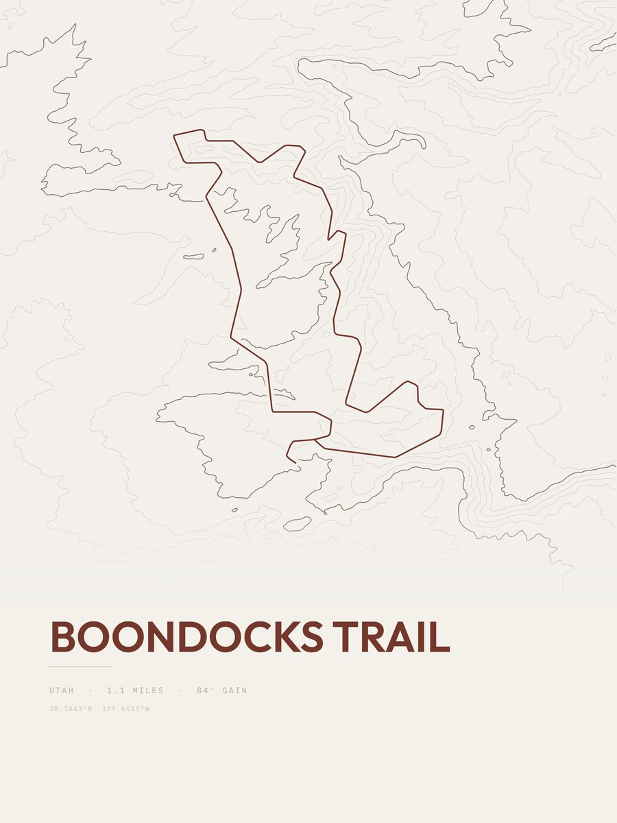 Boondocks Trail topographic trail print