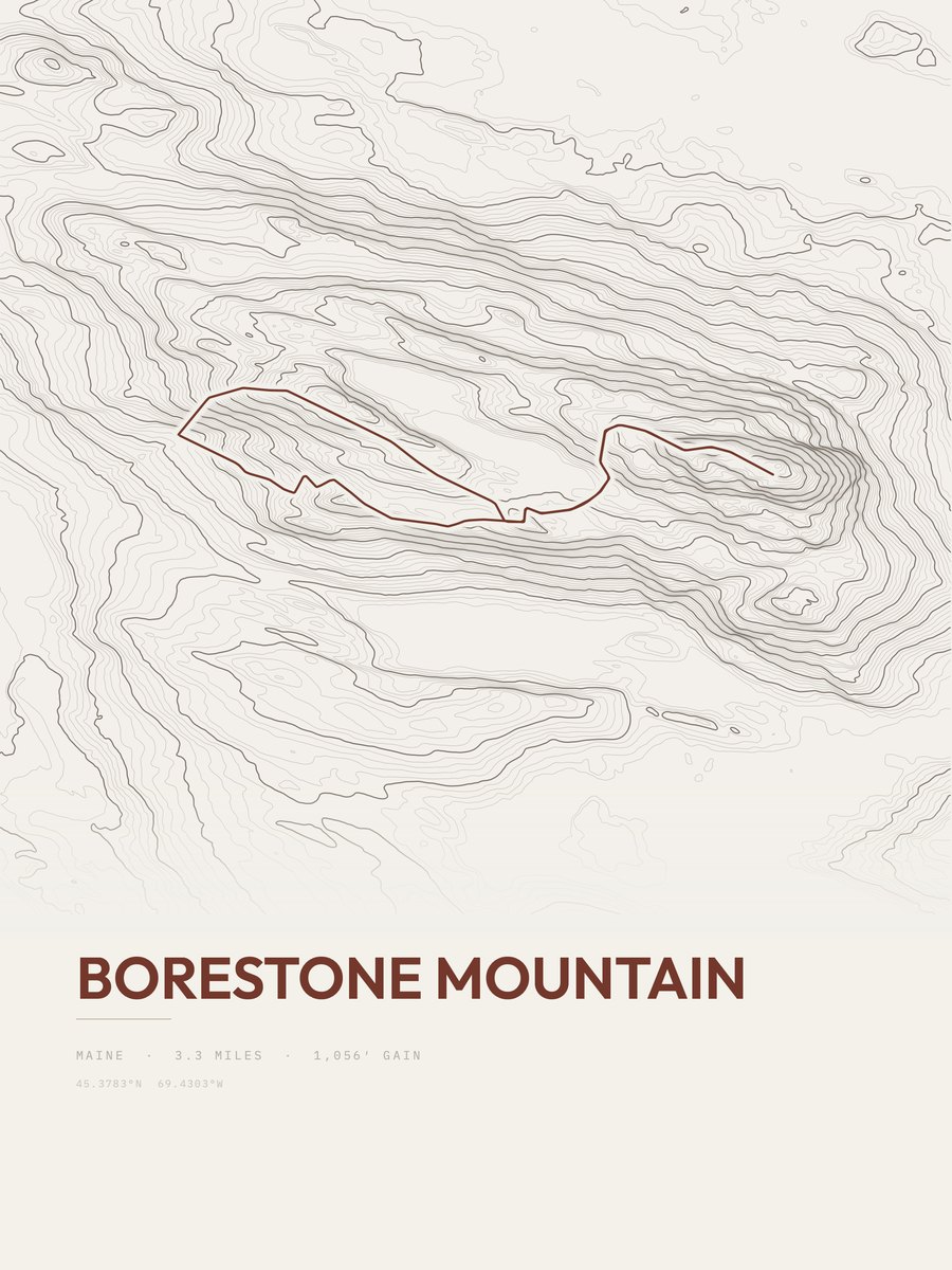 Borestone Mountain Topographic print