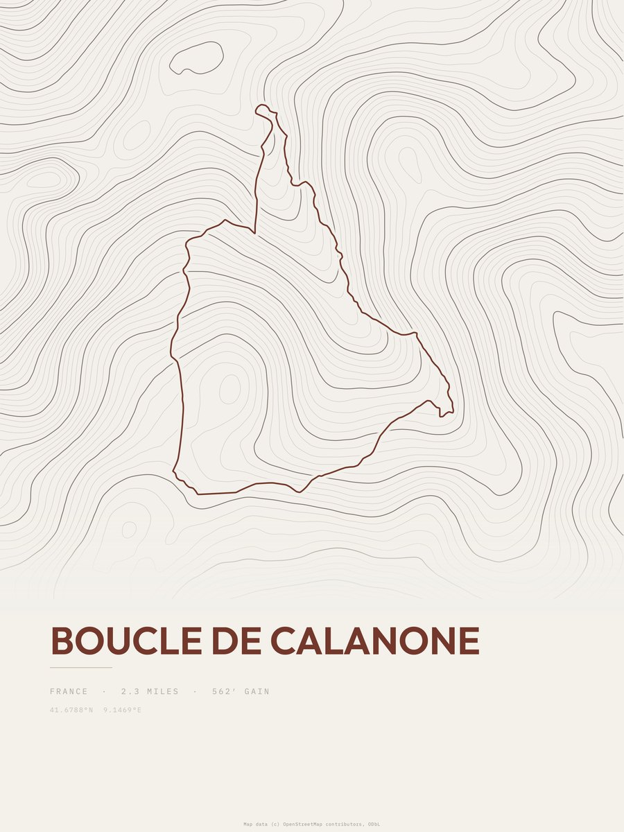 Boucle de Calanone Topographic print