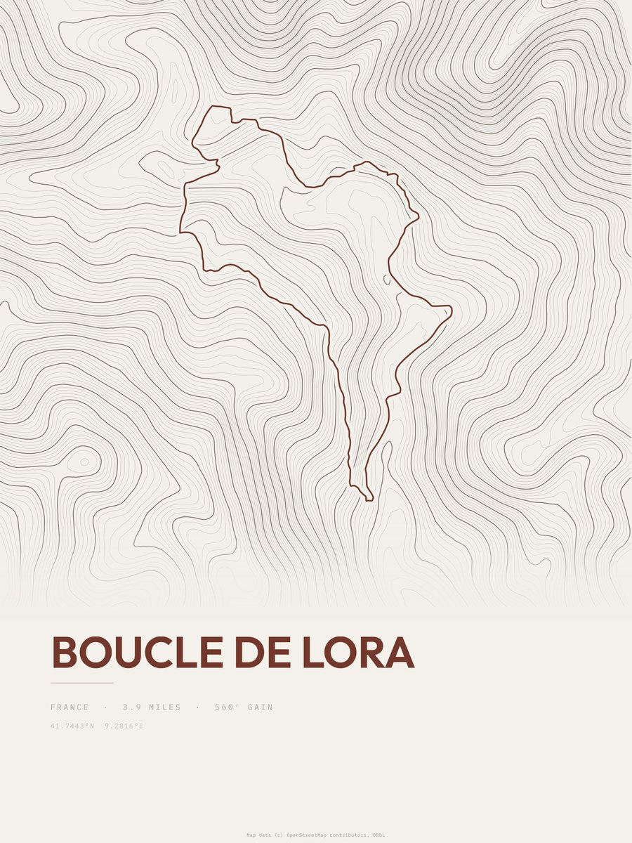 Boucle de Lora Topographic print