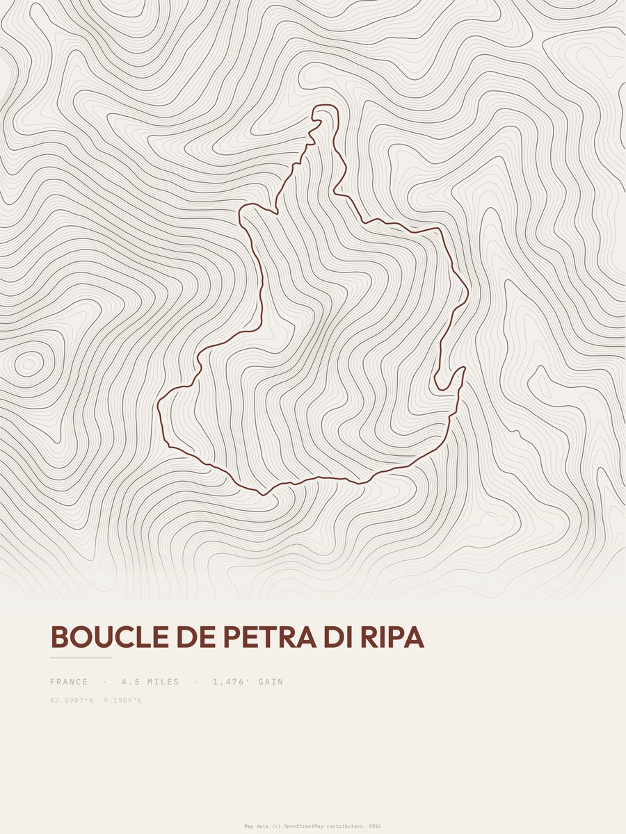 Boucle de Petra di Ripa Topographic print