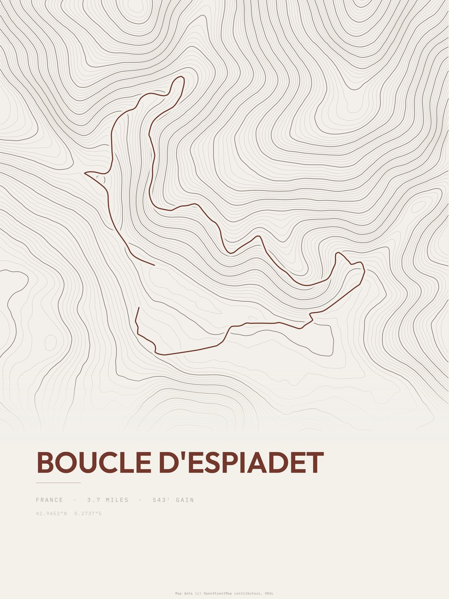 Boucle d'Espiadet Topographic print