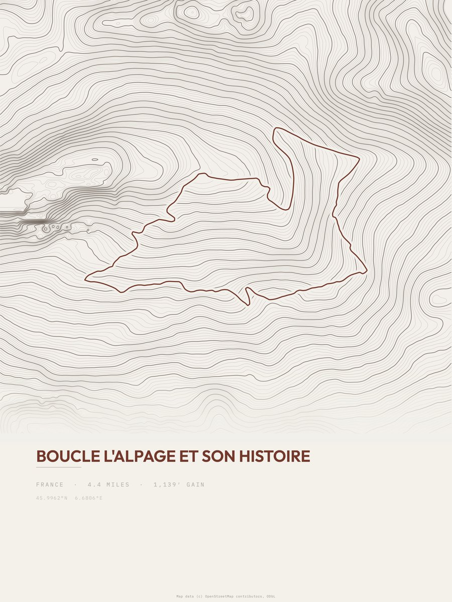 Boucle l'alpage et son histoire Topographic print