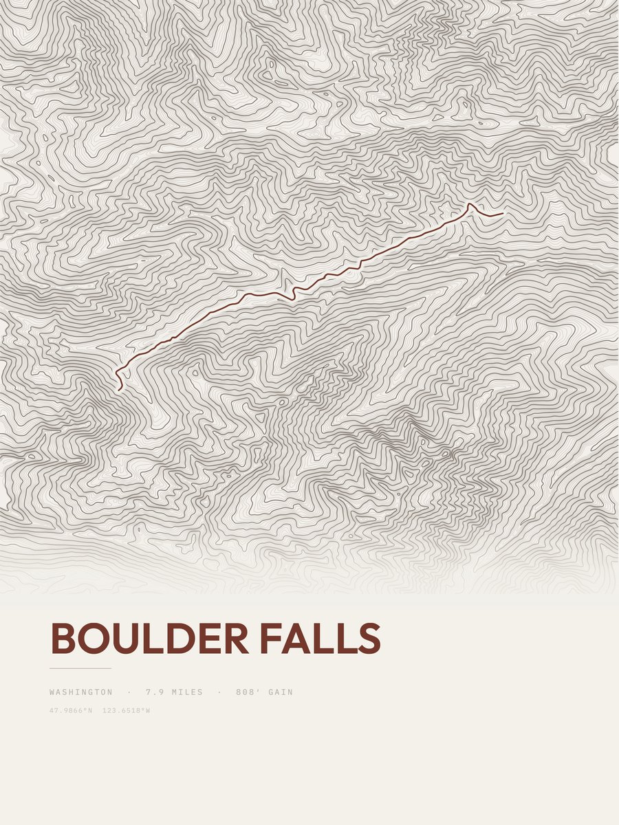 Boulder Falls Topographic print