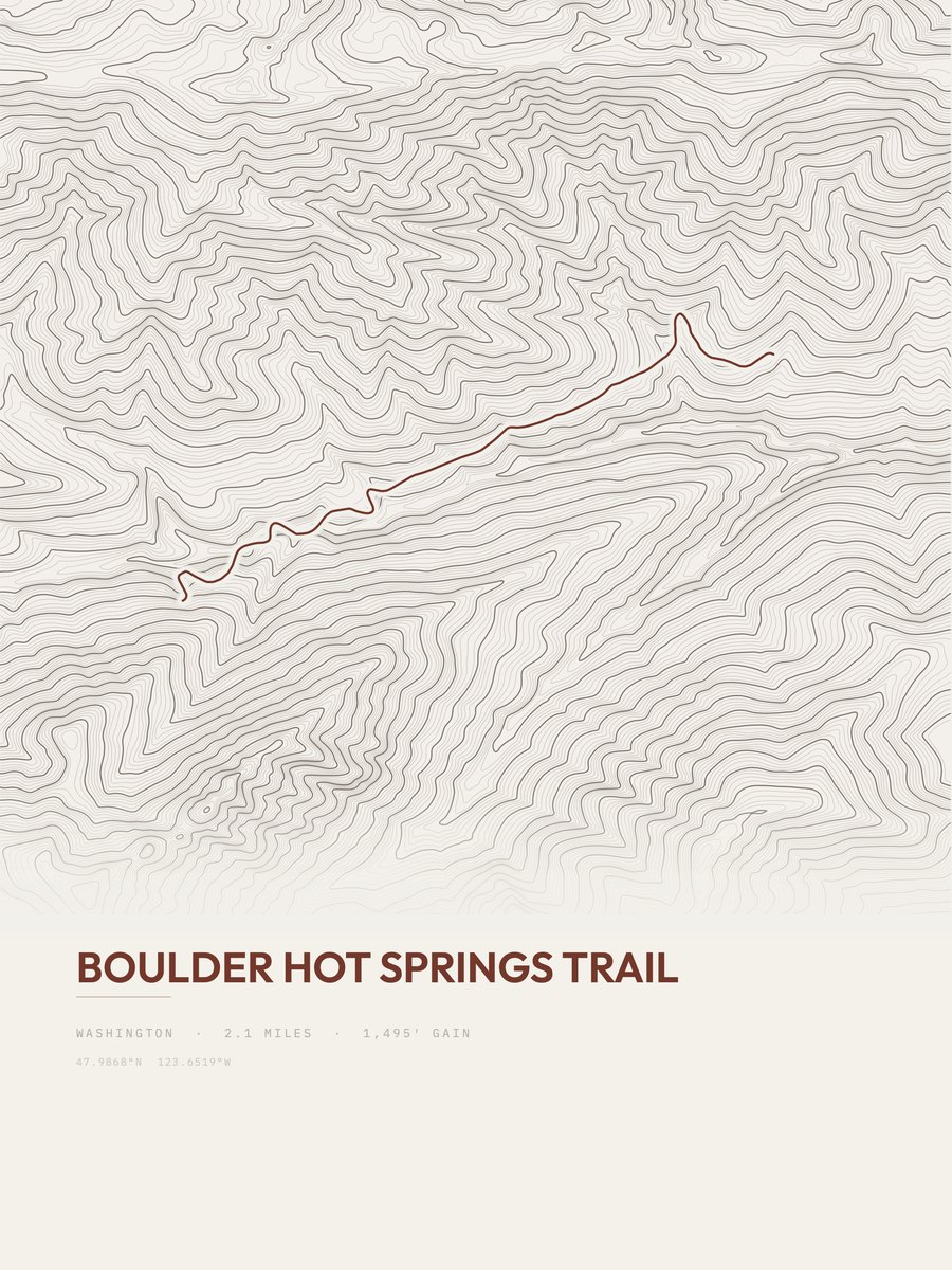 Boulder Hot Springs Trail Topographic print