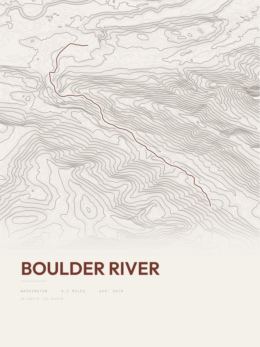 Boulder River Topographic print