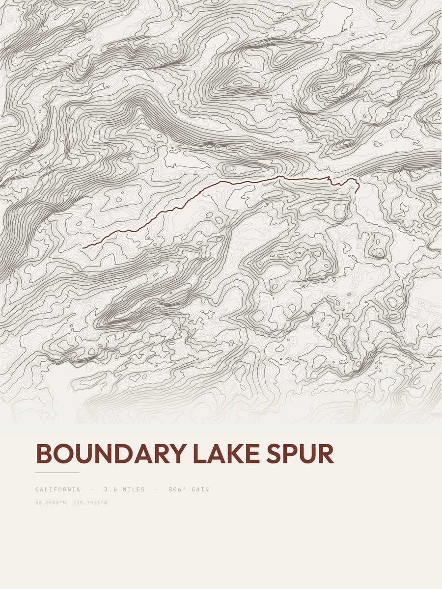 Boundary Lake Spur Topographic print