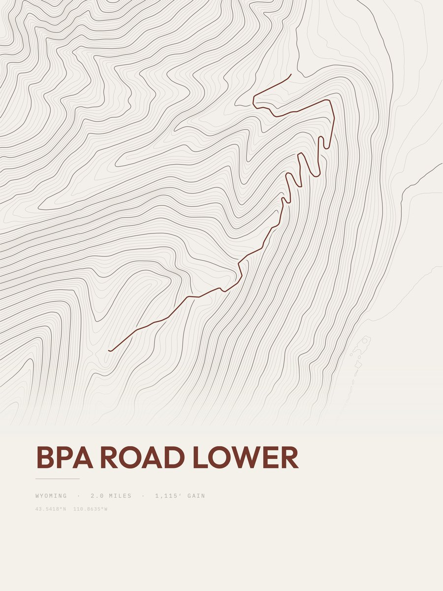BPA Road Lower Topographic print