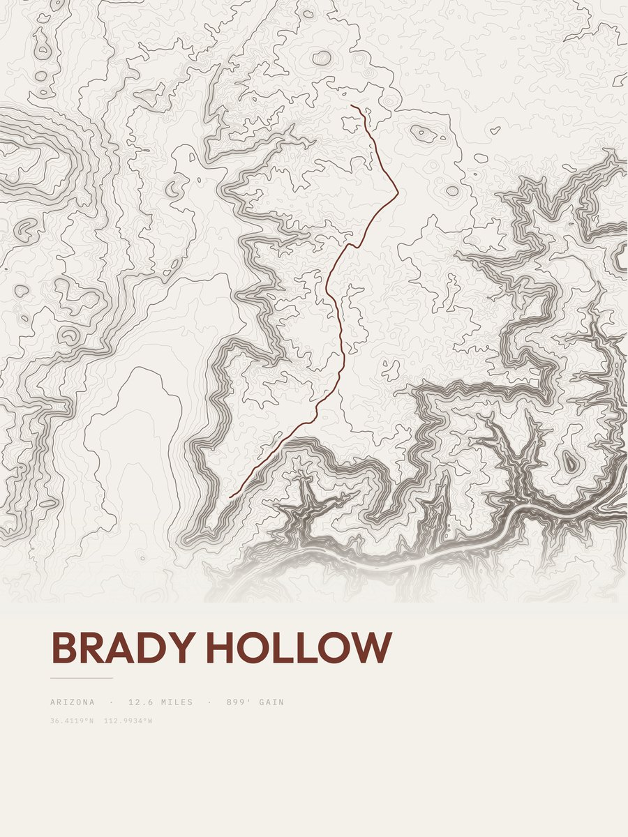 Brady Hollow Topographic print