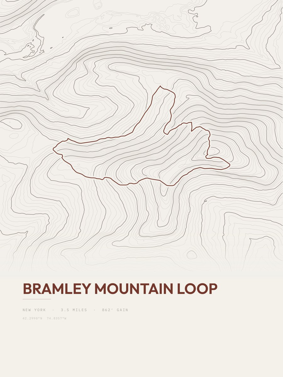 Bramley Mountain Loop Topographic print