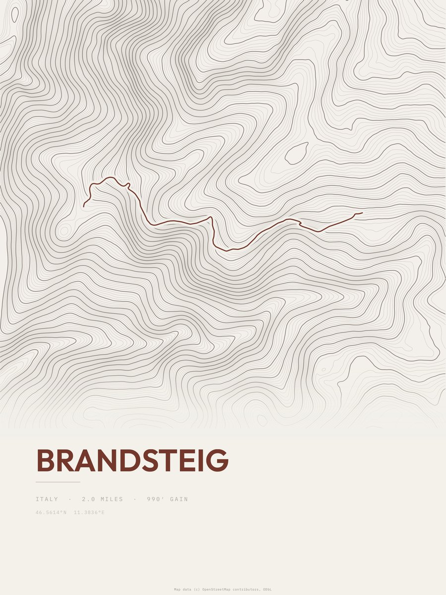 Brandsteig Topographic print