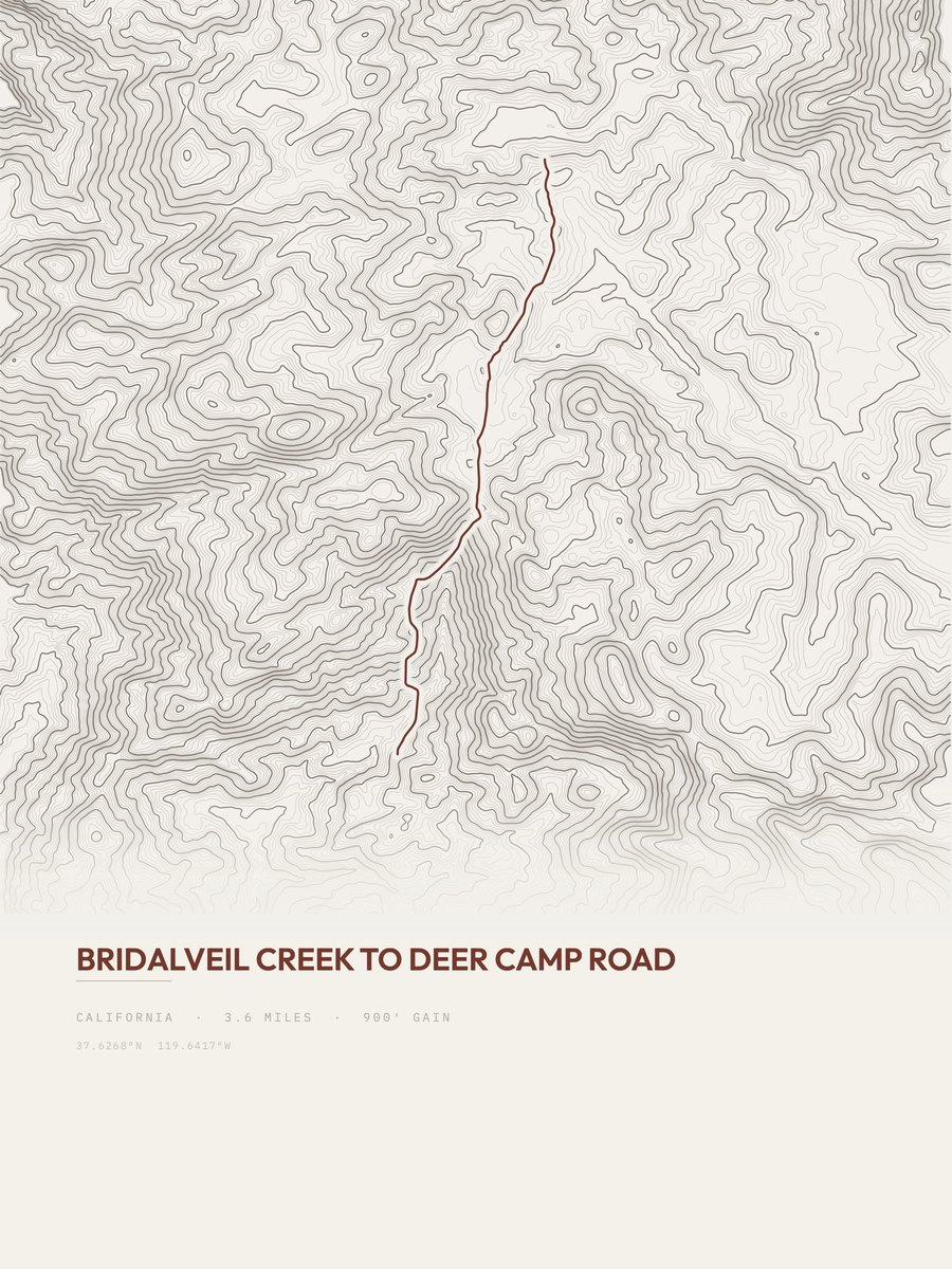 Deer Camp Road Topographic print