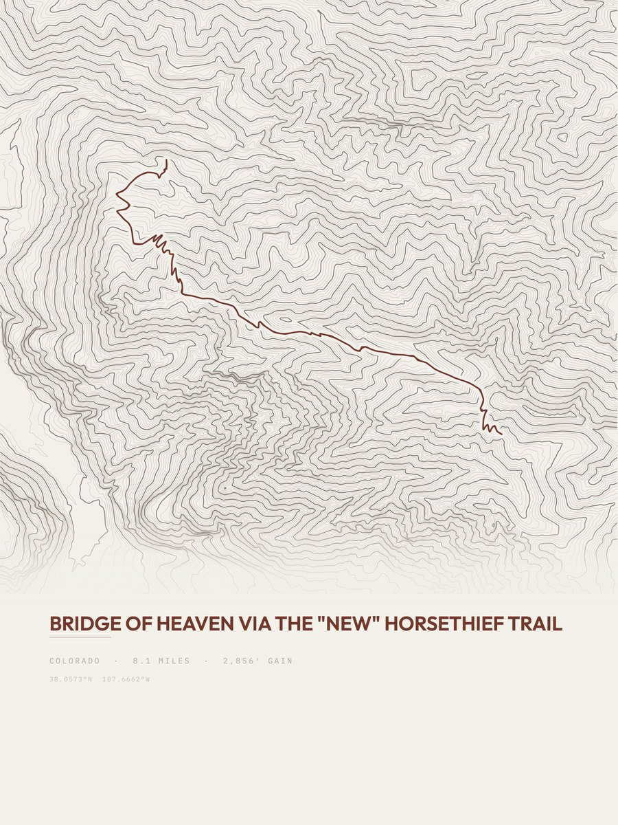 Bridge of Heaven topographic trail print