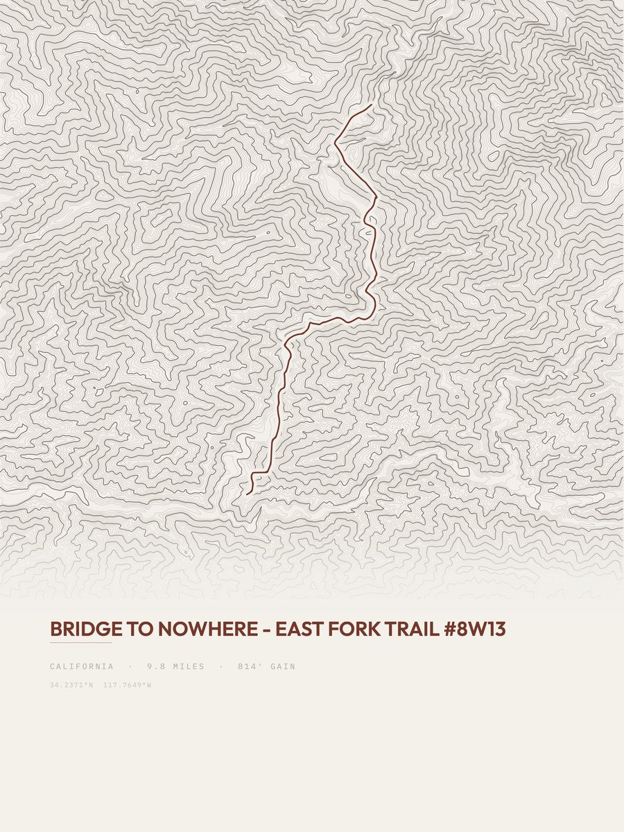 Bridge to Nowhere Topographic print