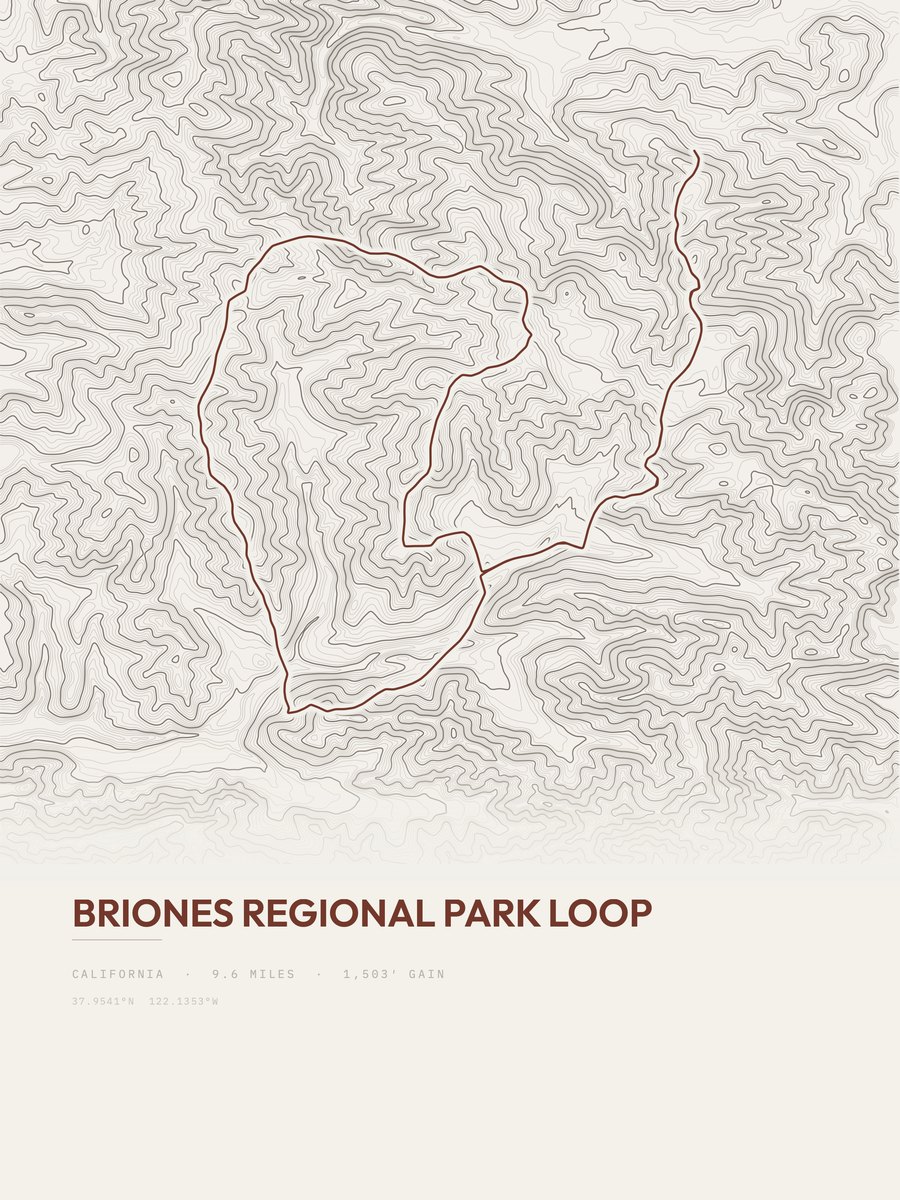 Briones Regional Park Loop Topographic print