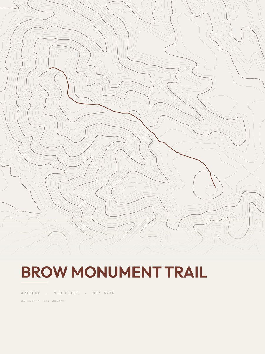 Brow Monument Trail topographic trail print