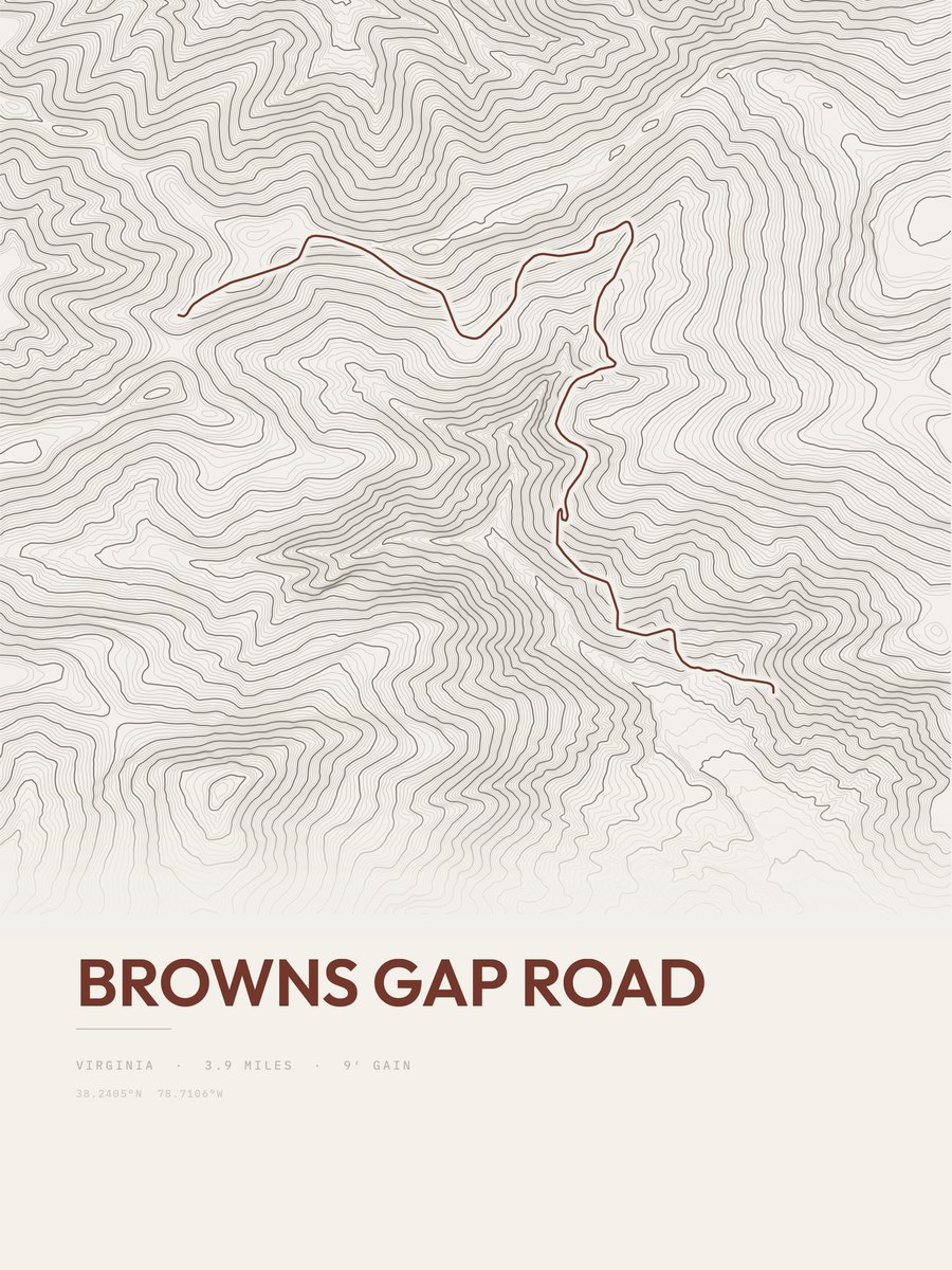 Browns Gap Road Topographic print