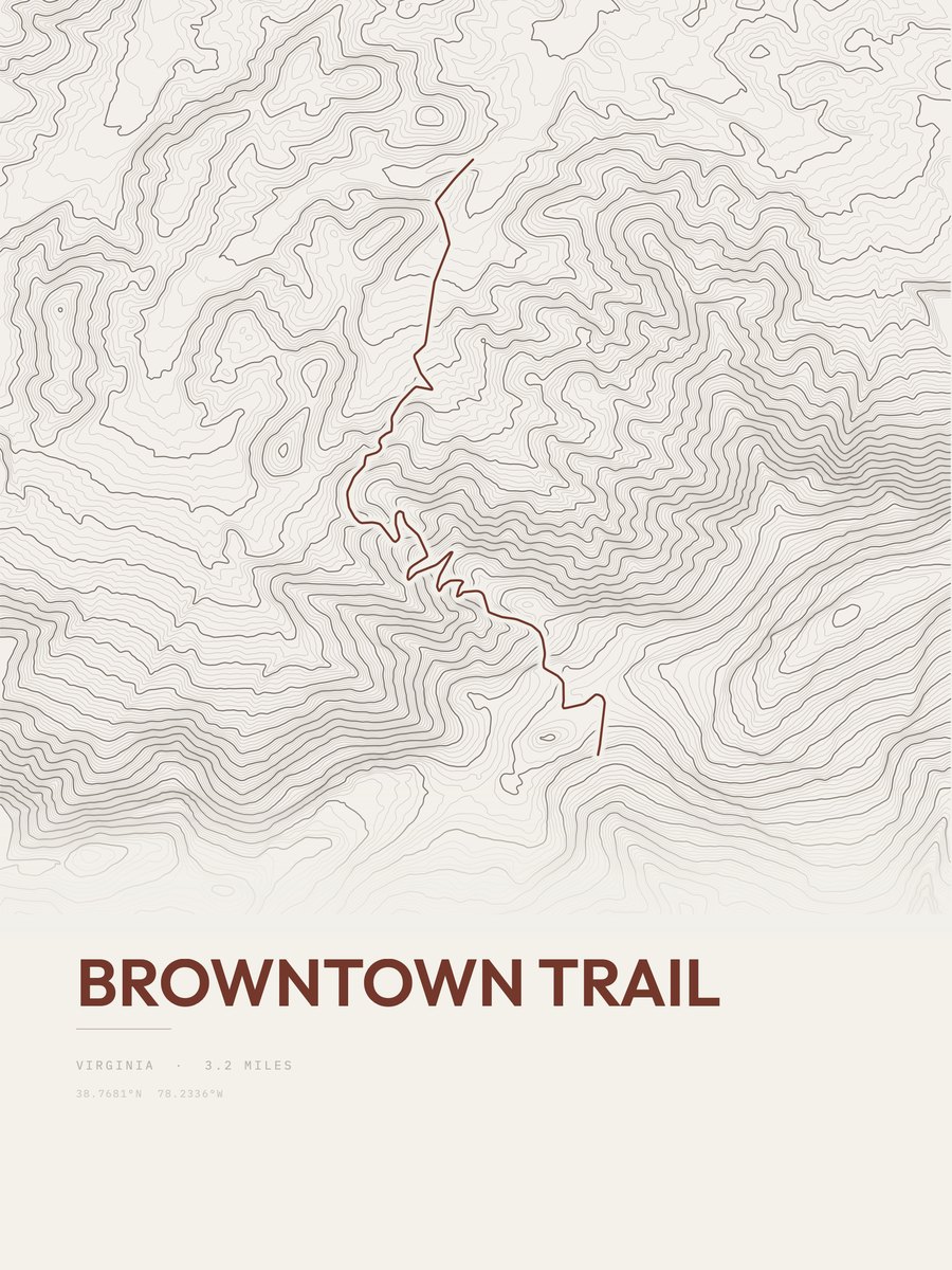 Browntown Trail Topographic print