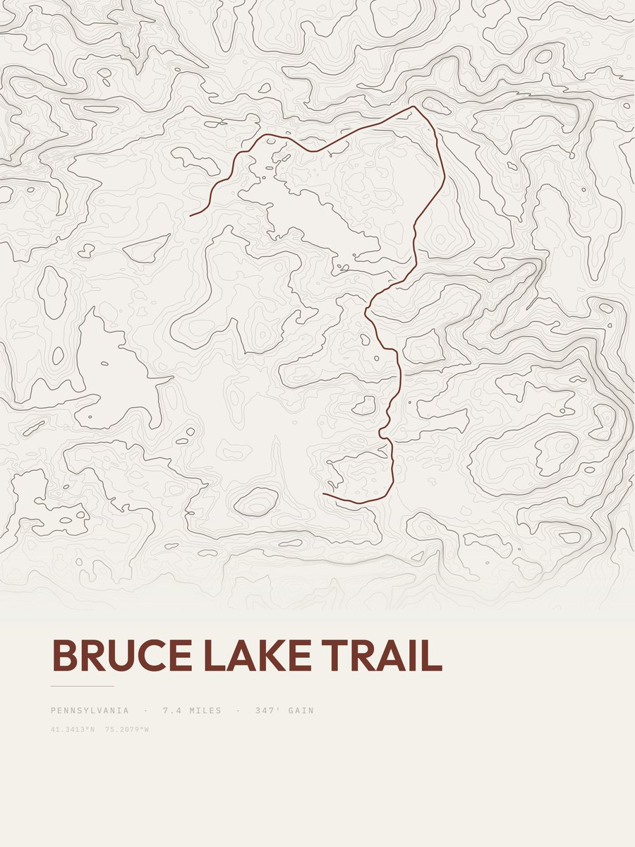 Bruce Lake Trail Topographic print