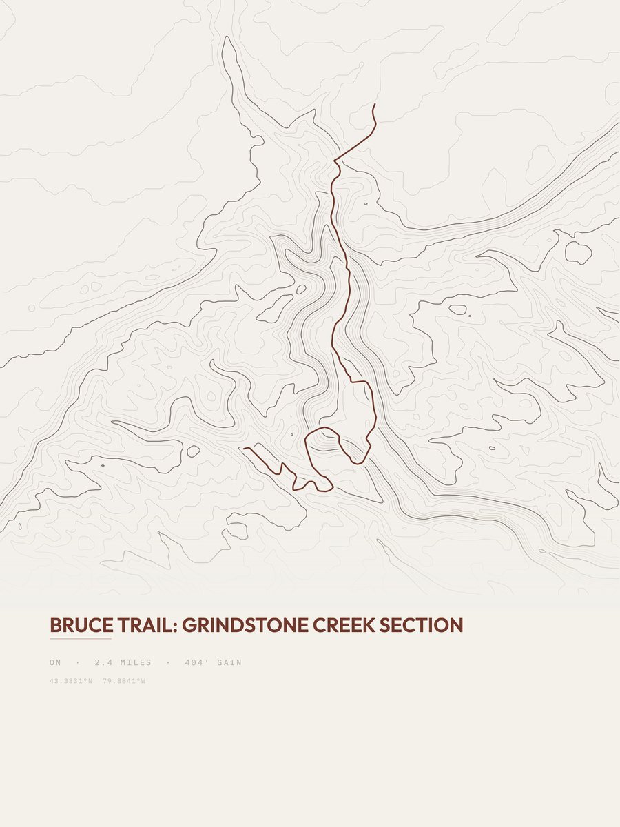 Bruce Trail topographic trail print