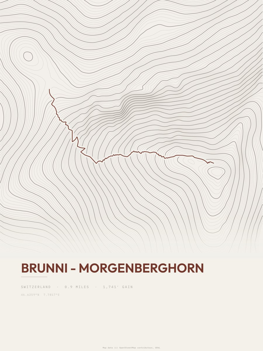 Brunni - Morgenberghorn Topographic print