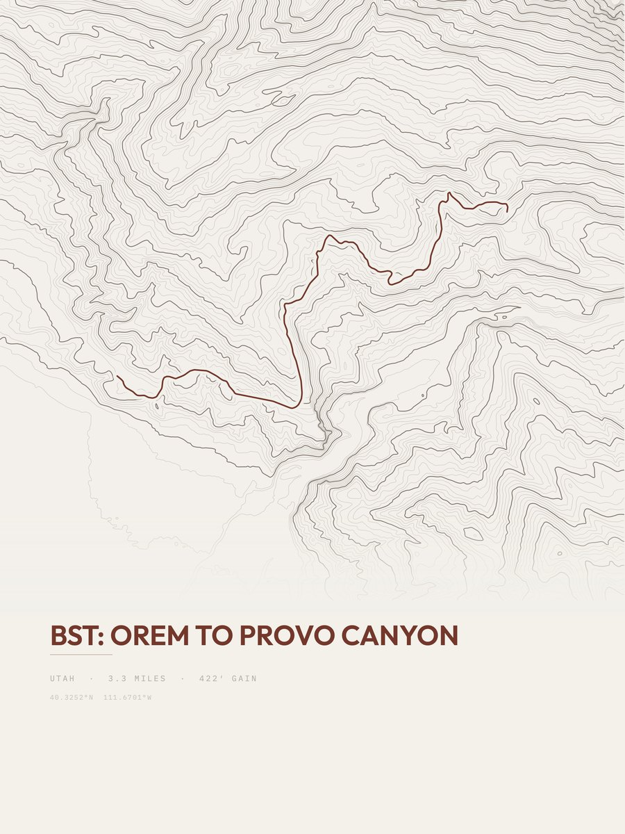 Orem to Provo Canyon Topographic print