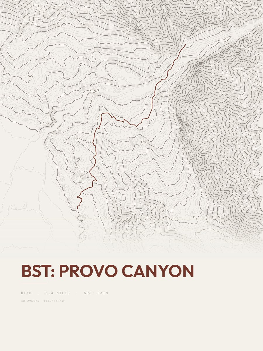 Provo Canyon Topographic print