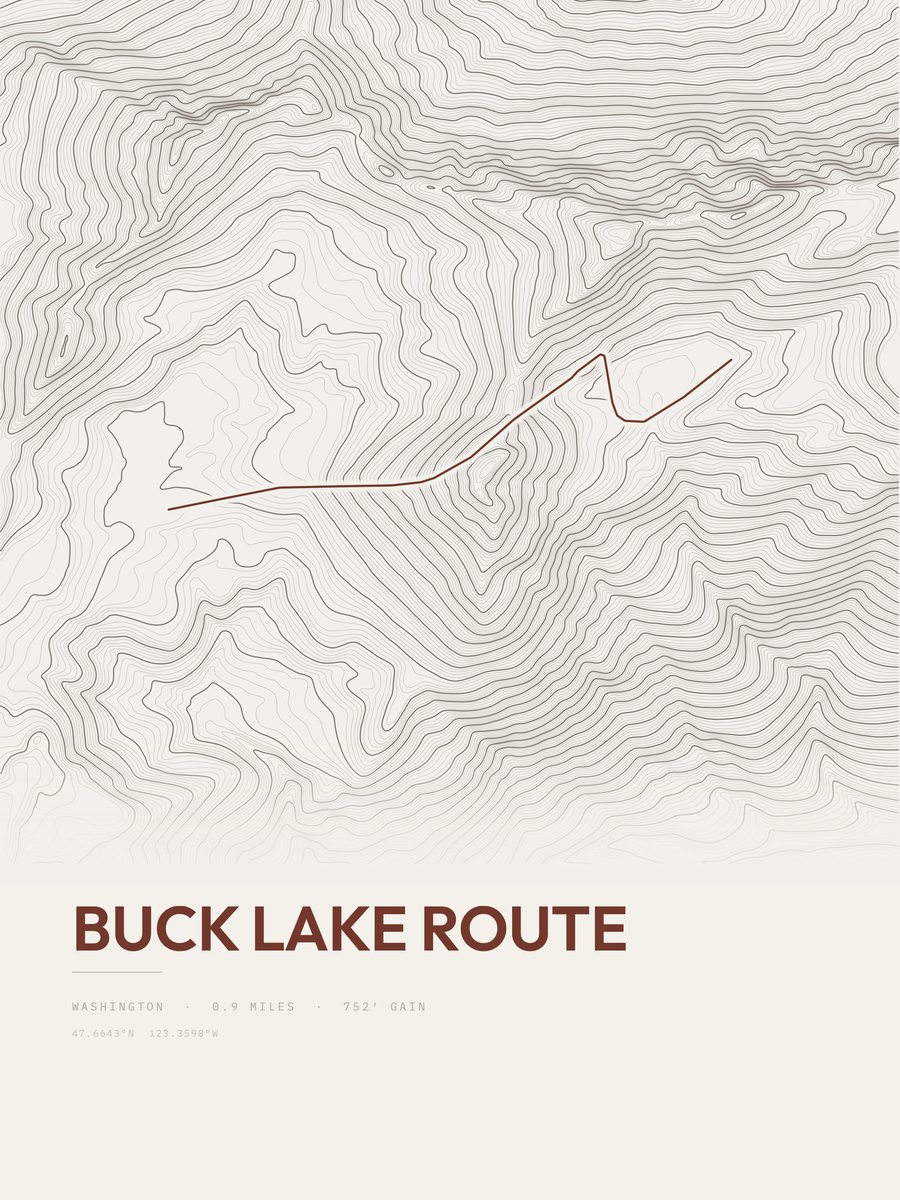 Buck Lake Route topographic trail print