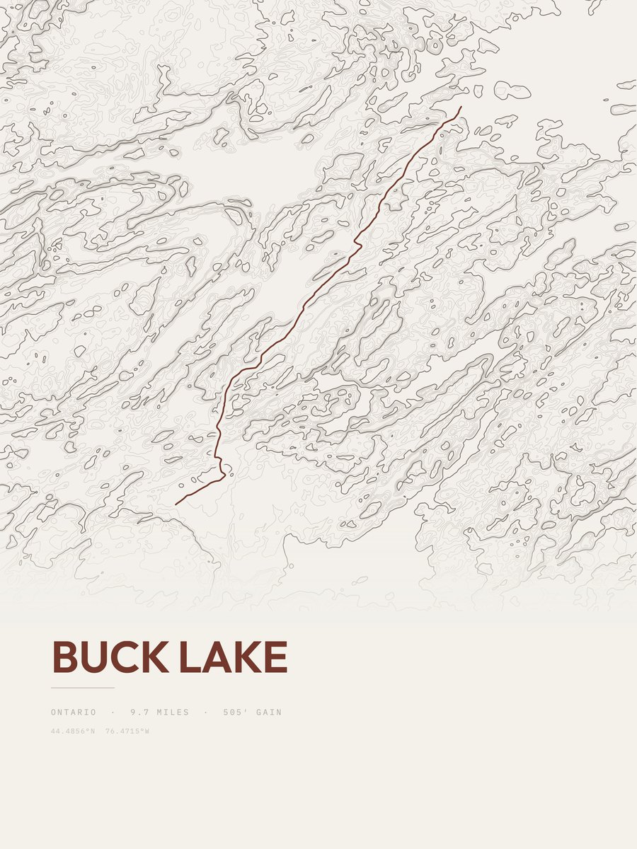 Buck Lake topographic trail print