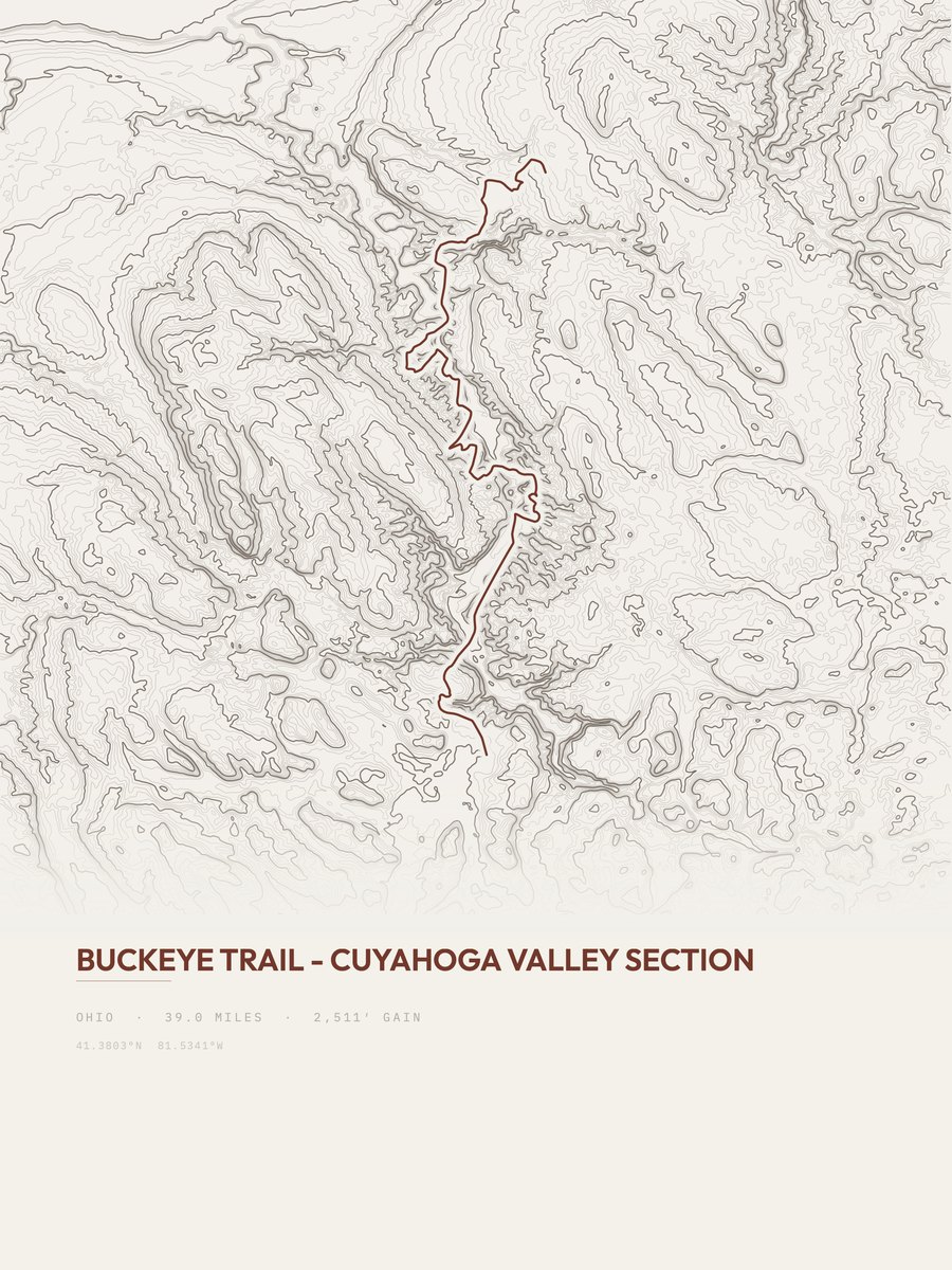 Buckeye Trail Topographic print