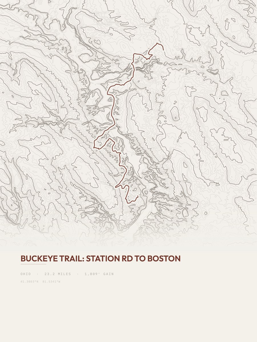 Buckeye Trail topographic trail print