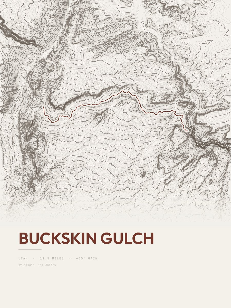 Buckskin Gulch Topographic print